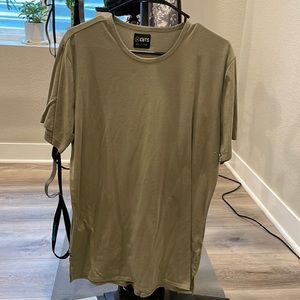 XL Green Cuts Split-Hem T-Shirt